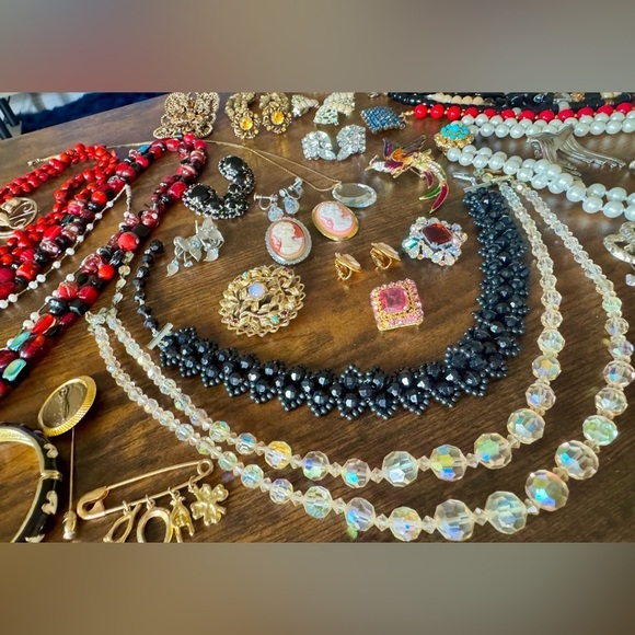 Vintage to Now Rhinestone Jewlery Lot Some Signed Czecho Trifari Coro Musi Sara